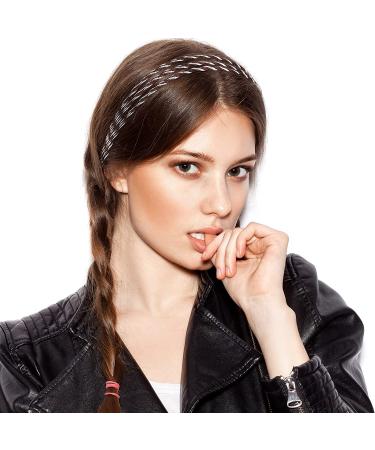 6-Piece Adjustable Elastic Braided Headbands for Women - No Slip Stretchy Hippie Hair Accessory - Double and Triple Strand Mixed Material - Buy Online on GoSupps.com