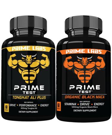 Prime Labs Tongkat Ali Plus (60 ct) + Organic Black Maca Capsules (60 ct)