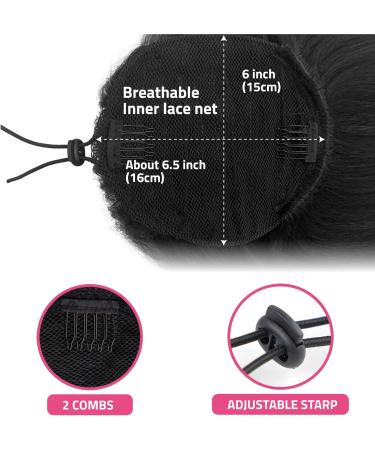 Allyreetress Natural Black Yaki Drawstring Ponytail Extension for Black Women Kinky Staight Up Down Ponytails Synthetic Hair Extensions 20 Inches Clip in (1B Black) 20 inches 1B - Buy Online on GoSupps.com