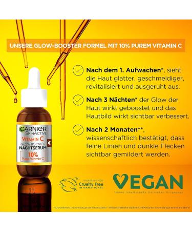 Garnier Night Serum & Day Care with Vitamin C - Fight Dark Spots & Revitalize Tired Skin | 50ml - Buy Online on GoSupps.com