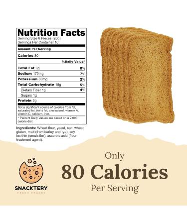 Snacktery Original Melba Toast Crackers - All Natural Thin & Crispy Flatbread Crackers - 7 Oz (Pack of 2) - Buy Online on GoSupps.com