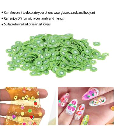 Fruit Nail Art Slices Nail Art Slices with Fruit Shaped Polymer Clay Nail Art Cellphone Glasses Decoration Accessories 10g/pack Nail Charms for Lip Gloss Nail Art DIY(Kiwi) - Buy Online on GoSupps.com