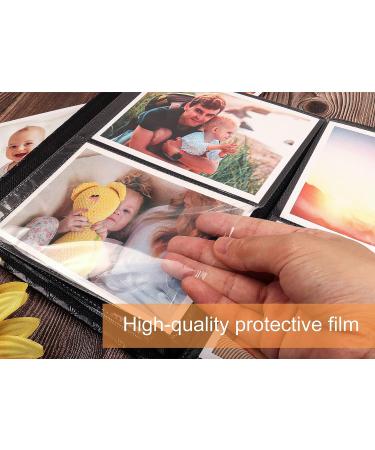 RECUTMS 4x6 Photo Album | Holds 200 Photos | Button Grainy Leather | Small Commemorative Photo Book | Valentine's Day Gift | Wedding, Birthday | Black 200 Pocket Album - Buy Online on GoSupps.com