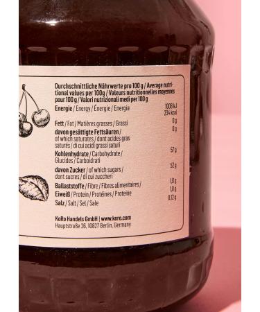 KoRo - Morello cherry spread 90% fruit 800 g - Made with only three ingredients - Intense black cherry flavor - Spreadable - Vegan - Buy Online on GoSupps.com