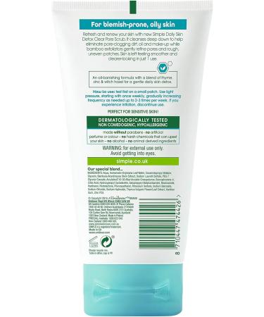  Unilever Simple Daily Skin Detox Clear Pore Scrub 6 x 150ml - Buy Online on GoSupps.com