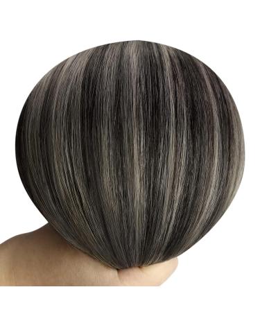 Youngsee Real Hair Clip-In Ombre Extensions - 30 cm Remy Black to Silver - 80g (7 Pcs) #1B/1B & #1B/Silver - Buy Online on GoSupps.com