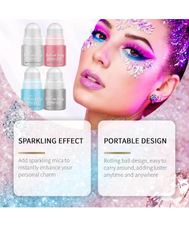  Utapossin Roll-on Body Glitter Gel Multi-purpose Glitter Gel for Makeup on Body Face Hair and Eyes Body Shine for Concerts Festivals Rave Parties (White) - Buy Online on GoSupps.com