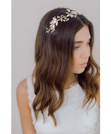 SWEETV Gold Crystal Wedding Headband - Handmade Bridal Hair Vine & Accessories - Buy Online on GoSupps.com