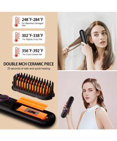 Portable Cordless Hair Straightening Brush - Lightweight Mini Thermal Comb with Negative Ion Technology for Effortless Styling - Buy Online on GoSupps.com