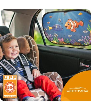 Certified UV Protection Car Sun Shade for Baby - Opti Dark 51x31cm - Full UV Protection - Fish Design - Baby Window Shade - Buy Online on GoSupps.com