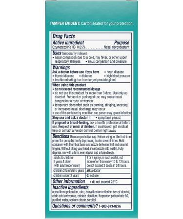 Vicks Sinex SEVERE Nasal Spray with Aloe | Decongestant Relief for Cold & Allergy | 265 Sprays - Buy Online on GoSupps.com
