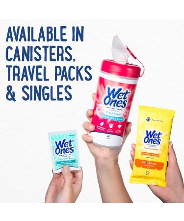 Wet Ones Sensitive Skin Hand and Face Wipes Canister 40 Count - Pack of 6 | Gentle Cleansing Wipes for Hands and Face - Buy Online on GoSupps.com