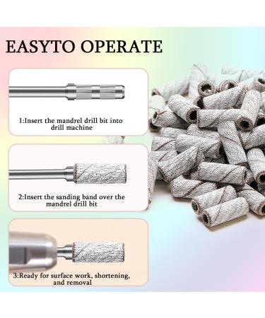 100pcs Zebra Nail Drill Bits & Sanding Bands - 240 Grit for Acrylic & Gel Nails | Upgrade 3.1mm Mandrel | Perfect for Manicures & Pedicures - Buy Online on GoSupps.com