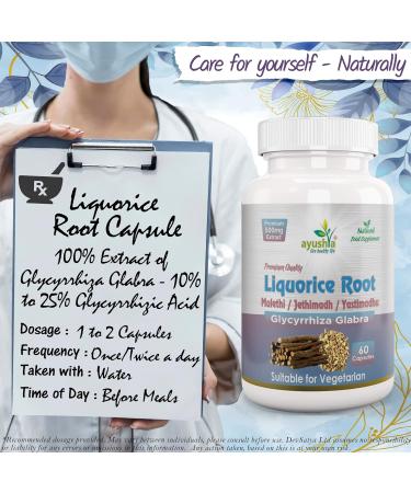 Ayushya Liquorice Root Capsules - 60 Natural Capsules with Yastimadhu, Mulethi, Jethimadh - Buy Online on GoSupps.com