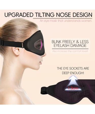 YUNAI 3D Sleep Eye Mask - Adjustable Contoured Cup Night Blindfold for Side Sleepers | Soft Blackout Eye Shade for Sleep Travel & Yoga | Ideal for Men & Women - Buy Online on GoSupps.com