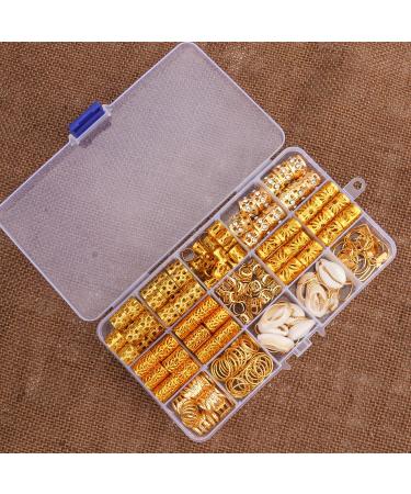 202 Pcs Women's Hair Jewelry for Braids, Locs, and Dreadlocks - Gold Hair Accessories for Hair Rings, Beads, Cuffs, Shells, and Clips - Buy Online on GoSupps.com