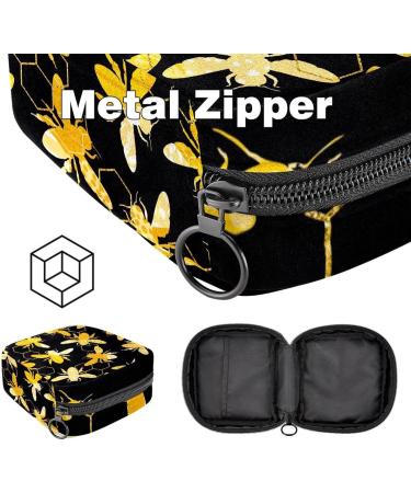 MUOOUM Menstrual Pad Bag - Golden Glitter Bee Silhouette - Multi-Colored - Buy Online on GoSupps.com