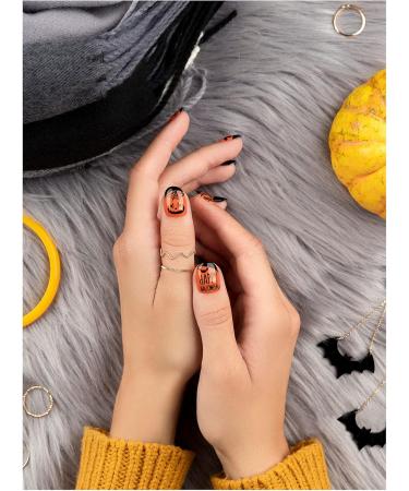 12 Sheets Halloween Nail Stickers EBANKU Black Gold 3D Self-Adhesive Nail Decals Ghost Pumpkin Grimace Skull Spider Cat Nail Sticker Designs for Women Girls Halloween Party - Buy Online on GoSupps.com