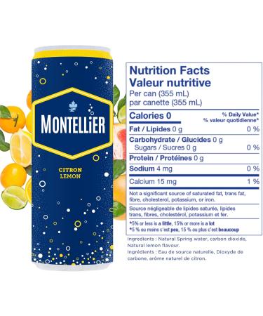 Montellier Carbonated Mineral Water with Natural Lemon Flavor 10x355mL - Buy Online on GoSupps.com