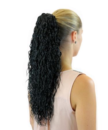 WIG ME UP - JL-602-1B hairpiece/braid wavy 50 cm long butterfly clip black - Buy Online on GoSupps.com