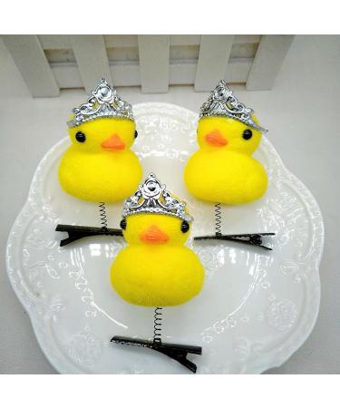 Fun Duck Hair Pins | Plush Yellow Duck Hairpin - Hairpin Cartoon Hair Accessories Yellow Duckling Hair Clip for Kids Women - Buy Online on GoSupps.com