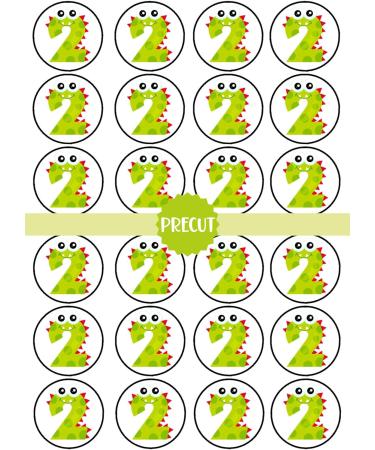 PRECUT Monster 2nd Birthday Edible Cupcake Toppers - Monster Numbers Theme Premium Thickness SWEETENED VANILLA - wafer card disc cake decorations (Pack of 12) - Buy Online on GoSupps.com