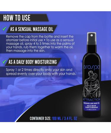 Couples Massage Oil - Aromatic Dry Body Oil 3.4fl Oz | Perfect for Sensual Massages & Moisturizing | Coconut & Hemp Oil Non-Greasy 100% Body-Safe - Buy Online on GoSupps.com