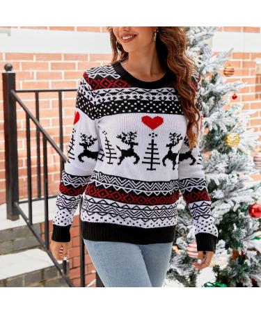 Funny Women's Christmas Sweater - Long-Sleeved Black Knitted Jumper for Winter - Buy Online on GoSupps.com