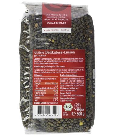 Davert Green Delicatessen Lentils 500g - Organic | Premium Quality International Shipping - Buy Online on GoSupps.com