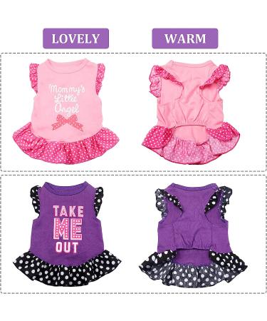 Pet Princess Dress Shirt - 4-Piece Cute Dog Sundress Set for Small Dogs & Cats - Summer Apparel with Ruffles - Puppy Skirt Shirt - Buy Online on GoSupps.com