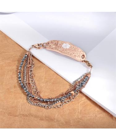 Custom Medical Alert Bracelets for Women | Personalized Emergency ID Jewelry | Allergy & Medical ID Bracelets 6.0-9.0 Inches - Buy Online on GoSupps.com