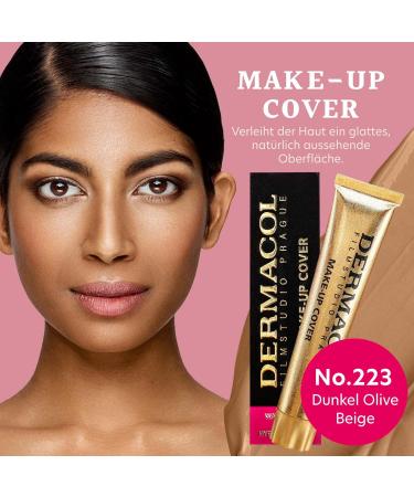 Dermacol Full Coverage Foundation - Waterproof Matte Makeup with SPF 30 for Oily Skin & Acne Long-Lasting 30g - Color 223 - Buy Online on GoSupps.com
