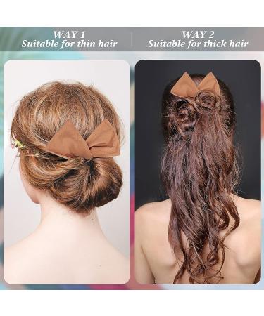 4 Piece Deft Hair Bun Maker Set - Black, White, Khaki, Pink Fabric French Hairstyle - Buy Online on GoSupps.com