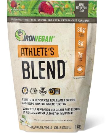 Athlete's Blend Protein Powder Vanilla Flavour 1 kg & Iron Vegan Sprouted Protein Bars | Double Chocolate Brownie Flavour | 12 Pack - Buy Online on GoSupps.com