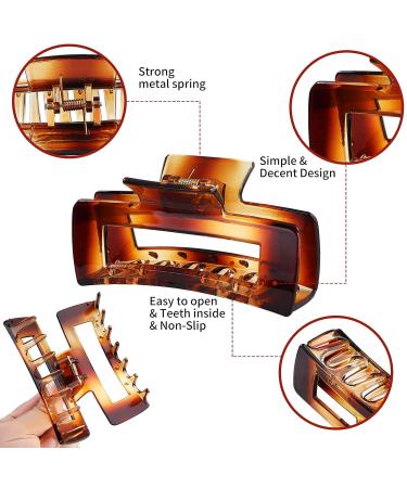 Sisiaipu 3.5 Inch Medium Hair Claw Clips 12 Pcs - Matte Rectangular Hair Clips for Thin Hair - Non-slip Acrylic Banana Jaw Clips Hair Accessories for Women and Girls - Buy Online on GoSupps.com