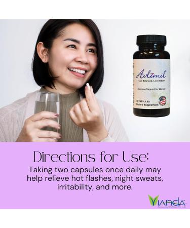 Avlimil Hormone Balance & Menopause Relief - Mood Swings Hot Flashes Night Sweats | 3-Month Supply with Isoflavones Black Cohosh & More - Buy Online on GoSupps.com