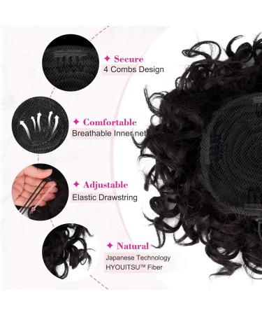 REECHO Large Curly Wave Fake Bun Hairpiece for Women - Black Brown Updo Extension - Buy Online on GoSupps.com