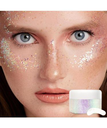 Hair Gel | Body Makeup for Hair and Face - Sparkling Mermaid Holographic Sequins for Makeup Body and Hair Festival and Accessories Fulenyi 04# - Buy Online on GoSupps.com