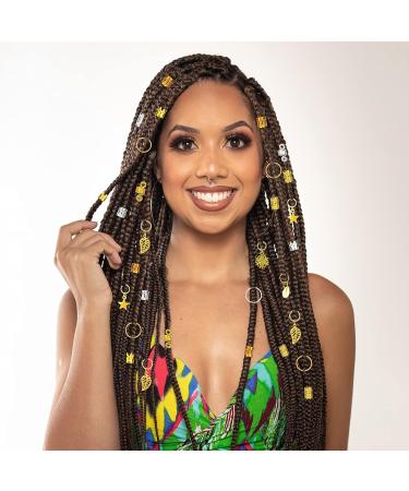 Savita 150 Pcs Hair Beads & Dreadlocks Accessories | Metal Hair Coils Clips for Braids | Gold & Silver Decoration - Buy Online on GoSupps.com