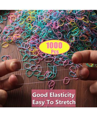 1000Pcs Small Elastic Rubber Hair Bands Set with Loop Styling Tool for Girls and Women - Includes 2 Topsy Hair Tail Tools, 1 Rattail Comb, and 5 Duckbill Clips - Braids Accessories Type 20 - Buy Online on GoSupps.com