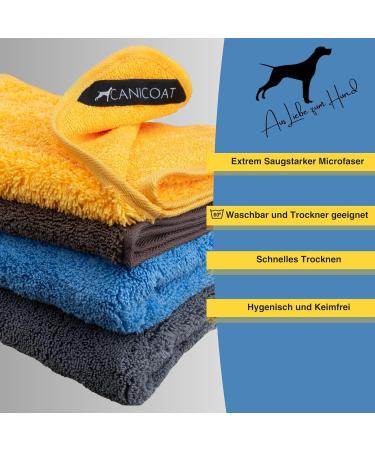 Canicoat Dog Towel SECCARE Set with Glove - Oeko-Tex Certified Fast Drying Microfiber (S/M Blue) - International Shipping Available - Buy Online on GoSupps.com