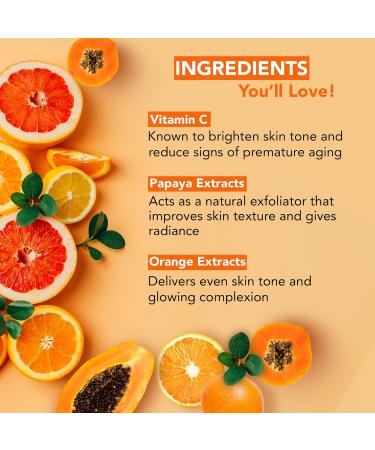 Botanic Hearth Vitamin C Foaming Face Wash with Papaya & Orange | Silicone Brush | Paraben & Sulphate Free | Glow Boosting Cleanser for All Skin Types | 5.1 fl oz - Buy Online on GoSupps.com