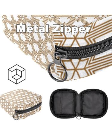Portable Women's Binding-Up Bags | Menstrual Cup & Tampon Bags for Teens | Multicolored Brown Geometric Design - Buy Online on GoSupps.com