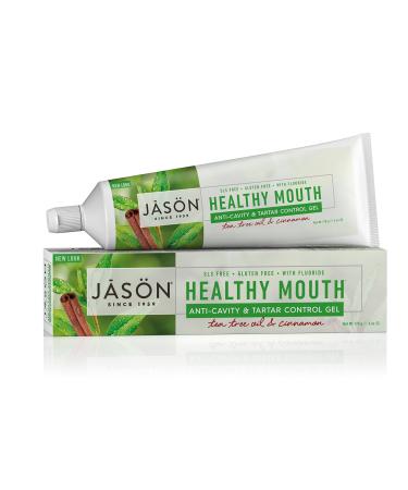JASON Healthy Mouth Anti-Cavity & Tartar Control Toothpaste Tee Tree Oil & Cinnamon 6 oz. (Pack of 3) (Packaging May Vary)