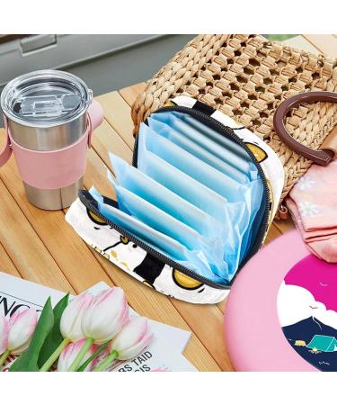 Womens Napkin Storage Bag - Circus Animal Design with Lion Tiger & Penguin | Funny Menstrual Cup & Portable Bandage Storage for First Period - Buy Online on GoSupps.com