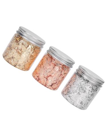 Brrnoo 3 boxes gilding flakes foil nailart chip glitter gold silver copper nail foil sequet nail seed seeds flake nail art diy decoration acrylic uv gel