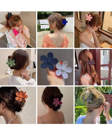 Aniuge 8Pcs Matte Flower Claw Clips for Thick Hair - Non-Slip Strong Hold Hair Accessories for Women and Girls (Dark Colors) - Buy Online on GoSupps.com