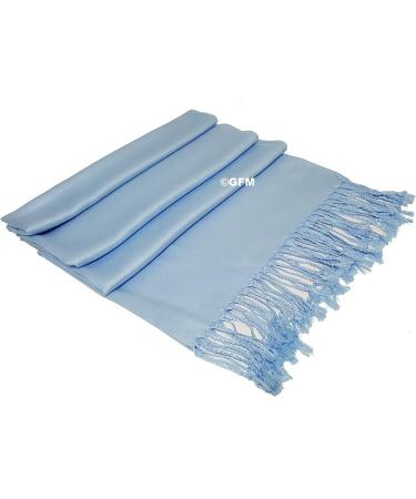 Smooth Shiny Surface Pashmina Style Scarf (L9) - Light Blue - Buy Online on GoSupps.com