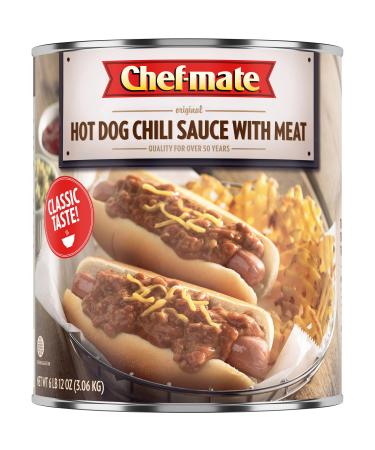 Chef-mate Hot Dog Canned Chili Sauce with Meat, Ready to Eat, 6 lb 12 oz (#10 Can Bulk)