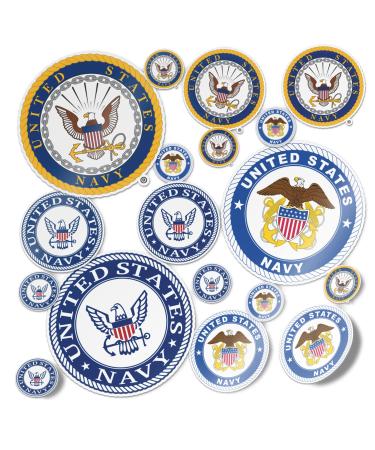 US Navy Emblem Logo Sticker Vinyl Decal Laptop Water Bottle Car Scrapbook Officially Licensed United States (Sheet - 3 Seals)